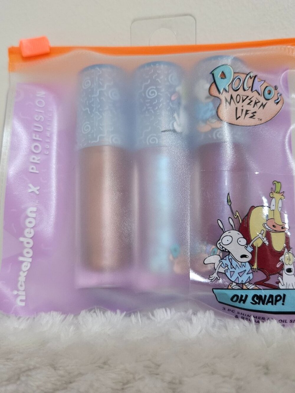 Profusion Cosmetics Rockos Modern Life Oh Snap 3 PC Shimmer Lip Oil Set NEW